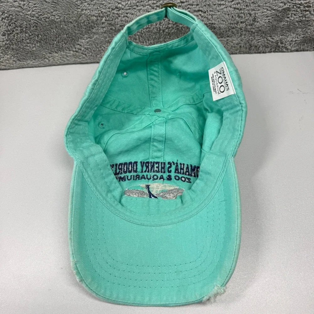 Omaha Henry Doorly Zoo Aquarium Hat Seafoam Green Distressed Giraffe Cap OSFM